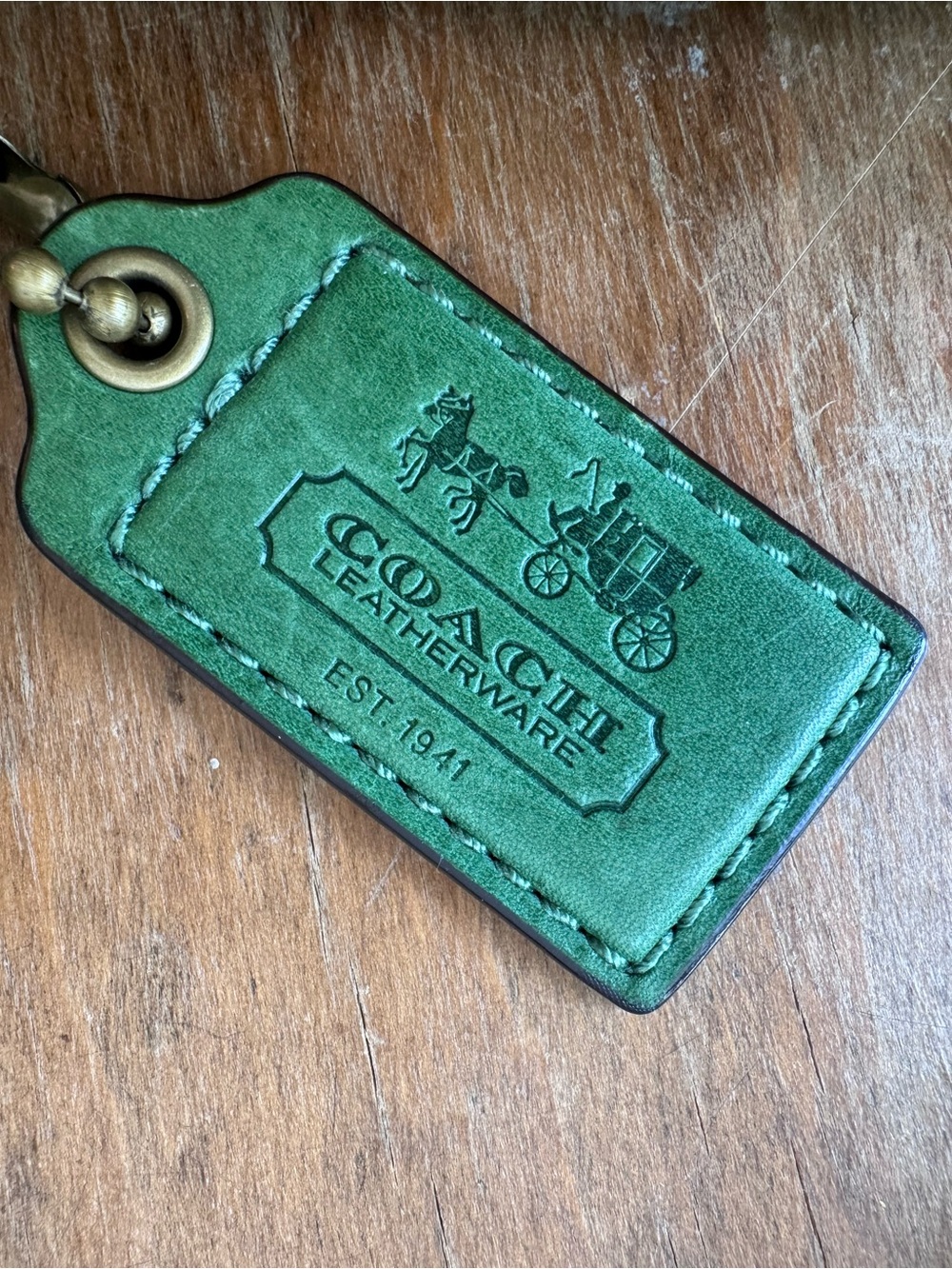 VTG COACH BLEEKER TATTERSALL BURNISHED Leather Bucket Bag in Apple Green #11422 - Picture 11 of 17